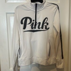 Victoria's Secret PINK White Pullover with Black Trim